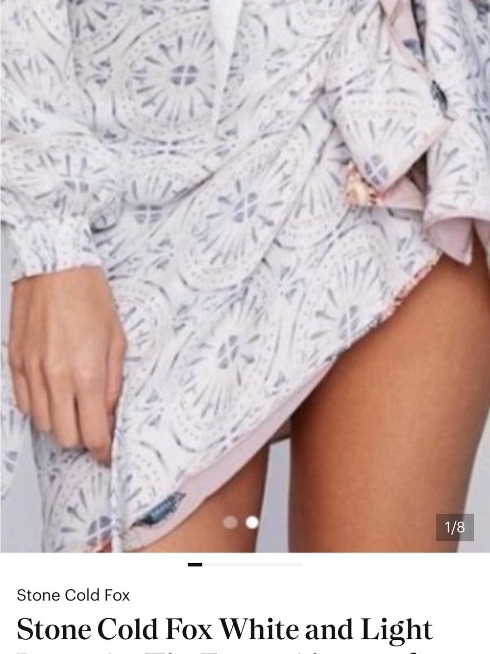 Stone Cold Fox White and Lilac Tie scarf sarong/bandeau. Can be worn as a skirt - Picture 6 of 6